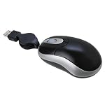 Kinamax MS-U3266 Mini High Precision USB 3-Button 3D Optical Scroll Wheel Mouse with Retractable Cable