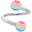 Juicy Fruit Stripe Spiral Twister Belly Ring