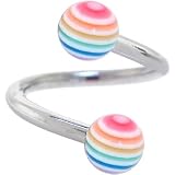 JUICY FRUIT Stripe Spiral Twister Belly Ring