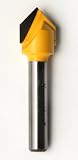 Kempston 201021 V Groove Bit, 1/4-Inch Shank, 1/2 Cutting Diameter by 1/2 Cutting Length by 90D