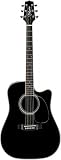 Takamine EF341SC Dreadnought Cutaway Acoustic-Electric Guitar (Black, With Case)