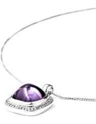 11.70 ct. t.w. Genuine Amethyst and White Topaz Sterling Silver Pendant