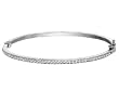 Diamond Hinged Bangle in 14K White Gold