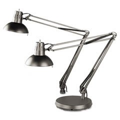 Electrix Illumination 2245-BK Architect's incandescent swing arm clamp-on lamp, 45 reach, metal shade, black
