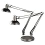 Electrix Illumination 2245-BK Architect's incandescent swing arm clamp-on lamp, 45 reach, metal shade, black