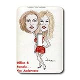 Londons Times Offbeat Cartoons Hollywood - Pamela n Gillian Anderson - Light Switch Covers - single toggle switch