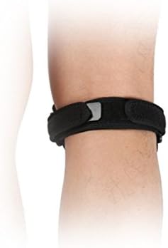 Etto Fully Adjustable Jumpers's Elbow Knee Patellar Tendon Support Strap Band Knee Support Brace Pads Fit Running Basketball Outdoor Sport One Size(black)
