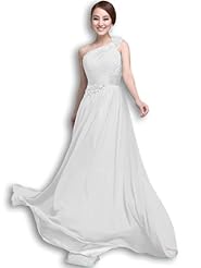 One Shoulder Fitted Chiffon Evening Dress  With a Ribbon  and a Sash 