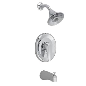 American Standard T480.508.002 Seva Bath/Shower Trim Kit with Flowise Watersaving Showerhead and Turbine Spray, Polished Chrome