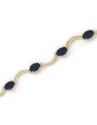 10kt Yellow Gold Oval Blue Sapphire Bracelet.