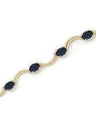 10kt Yellow Gold Oval Blue Sapphire Bracelet.