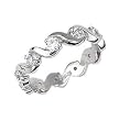 Sterling Silver Rhodium Ring with Clear CZ - Size: 6-9