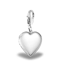 Sterling Silver "Sweetheart" Heart Locket w/ Charm Lock 3/4 inch x 3/4 inch