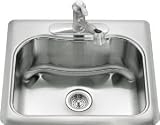 KOHLER K-3362-4-NA Staccato Single-Basin Self-Rimming Kitchen Sink