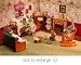 Dollhouse Living Room Accessories Set with Fireplace/ Piano/ TV