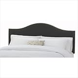 Nail Button Headboard in Black Size: Queen