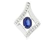 14K White Gold Sapphire and Diamond Pendant