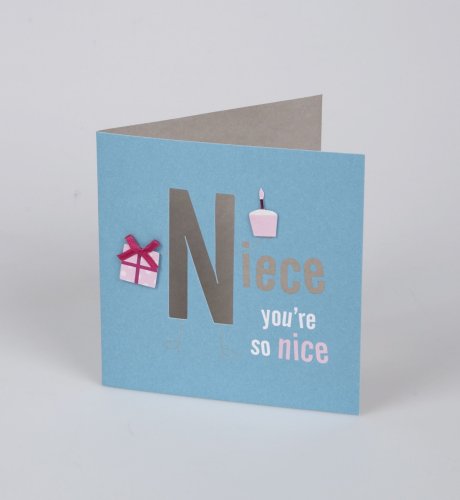 Niece Die Cut Letters Birthday Card