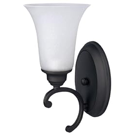 CANARM LTD RIWF248A01 ORB Royal Grand 1 Light Wall Fixture Seeded Glass 60W Type A Oil... by CANARM LTD