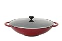 Chasseur Cast Iron Wok Set, Chilli Red, 37 cm