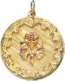 Tree of Life Round Shadow Box , 14K Gold Charm