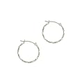 14K White Gold Twisted Hoop Earring