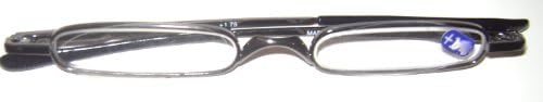 Package of 2 Pairs of Ultra Thin Compact Pen Optical Reading Glasses with Case Ligth Ultra Ligth Silver with Case
