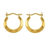 10k Gold Hoop Earrings 15 mm