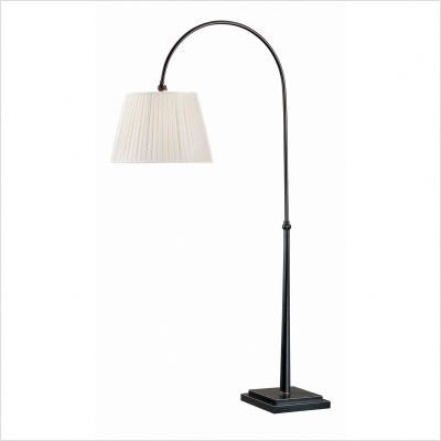 Lite Source LS-80655D/BRZ Querida Floor Lamp, Dark Bronze with Pleated White Fabric Shade