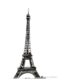 Vinyl 36" Paris Eiffel Tower Wall Mural Stickers Decal