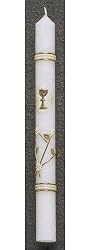 12" First Communion Candle - Gold and White Chalice