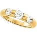 14K Yellow Gold Three 3 Stone Diamond Bridal Anniversary Band Ring