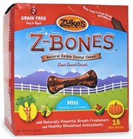 dental for cats:Zuke's Z-Bones Natural Edible Clean Carrot Crunch Mini Dog Dental Chews