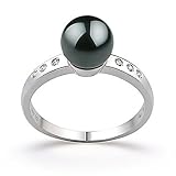 Cecelia Black 7.5-8mm AAA Japanese Akoya 14 Karat Gold Pearl Ring
