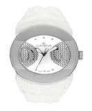 Swisspace - Montre quartz pour dame - Bracelet fa&ccedil;on croco et cadran blanc et silver