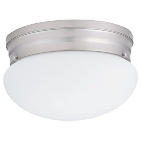 Lithonia Lighting 10975 BN M4 Mushroom Shaped One-Light Fluorescent Flush-Mount Ceiling... by Lithonia Lighting