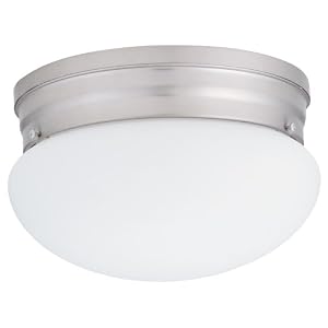 Lithonia Lighting 10975 BN M4 Mushroom Shaped One-Light Fluorescent Flush-Mount Ceiling... by Lithonia Lighting
