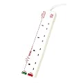 Masterplug Indoor Power SRG44-MS 4-Gang Surge Protected Socket with 4 m Extension Lead (White)