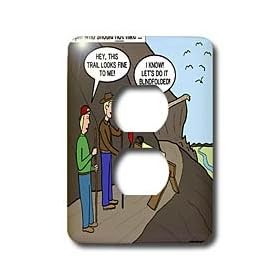 Rich Diesslins Funny Out to Lunch Cartoons - Some People Who Should Not Go Hiking - Light Switch Covers - 2 plug outlet cover