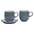 Denby Azure Large Curve Mugs, Set of 4