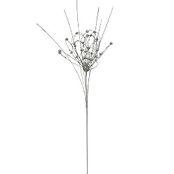 Pack of 12 Whimsical Silver Sparkle Berry Autumn Crafting Spray Picks 27"
