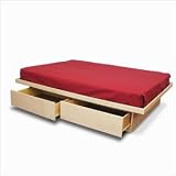 Gothic Cabinet Craft Unfinished Wood Full Storage Platform Bed With Two Drawers