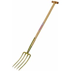 Erntek�nig 31999 Erntek�nig Spatengabel, 4 Zinken, 26 x 17cm 85cm-Eschen-T-Stiel, gold-lackiert