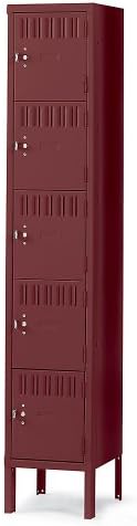 Tennsco 5-Tier Locker - 15X18x12" Openings - 1 Locker Wide - Unassembled - Wine