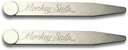 Monkey Suits Logo Magnetic Collar Stays, 3"