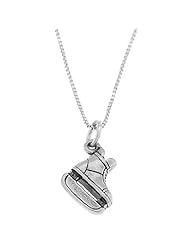 Sterling Silver Double Sided Hockey Player Skate Necklace