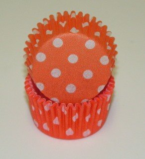 Orange Polka Dot Mini Size Cupcake Liners Baking Cups 100 count