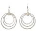 Large Graduated Hammered Circle Earrings in Sterling Silver with Citrine and Peridot Gemstone Accent Beads, #8026