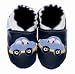 Jack And Lily Infant baby booties Navy Blue Slip Ons With Car