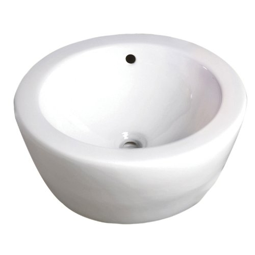 Decolav 1420-CWH Round Vitreous China Above-Counter Vessel with Overflow, White